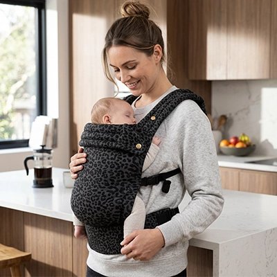 Porte bebe Leopard noir Maman maison