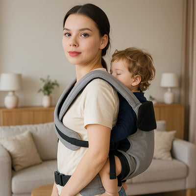 Porte bébé physiologique respirant femme portage sur dos
