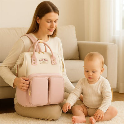 Sac a dos a langer rose maman bebe