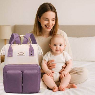 Sac a dos a langer violet maman bebe