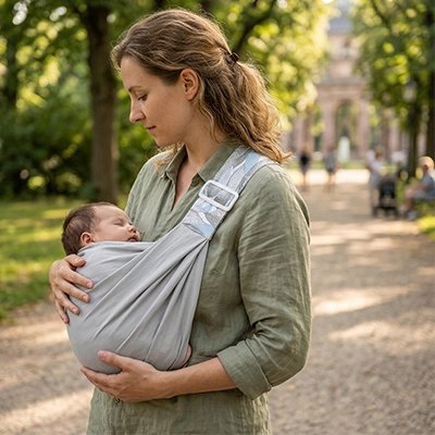 Echarpe porte bebe pastel gris