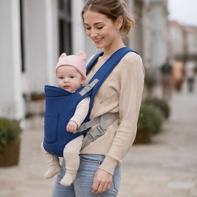Porte bébé physio bleu bebe ace