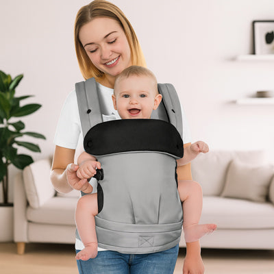 Porte bébé physiologique respirant gris maman bébé maison