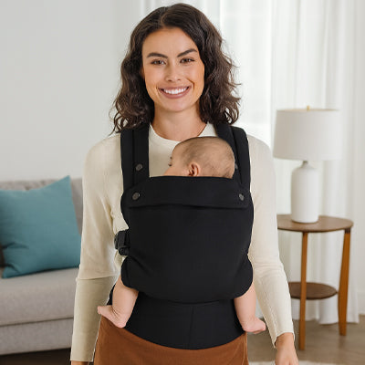 Porte bébé physiologique respirant noir maman bébé maison