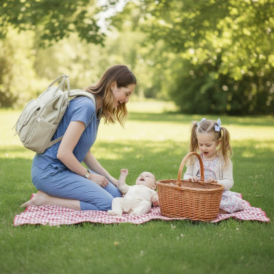 Sac à dos à langer Organisé et Style au pic nic