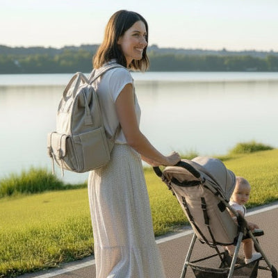Sac à dos à langer  Organisé et Stylé mamn promenade poussette