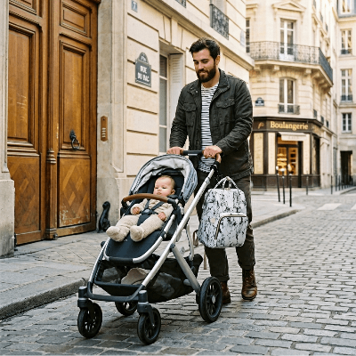 sac a dos a langer ultra organise marbre homme poussette
