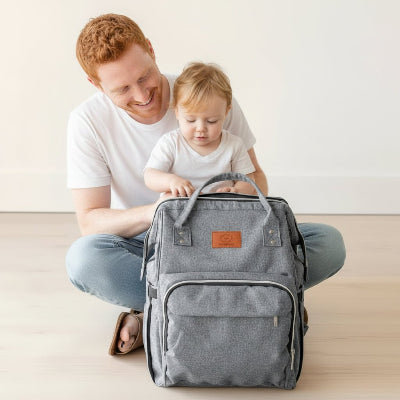sac a dos a langer multicompartiments gris papa roux