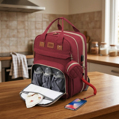 sac a dos a langer lit integre rouge table de cuisine