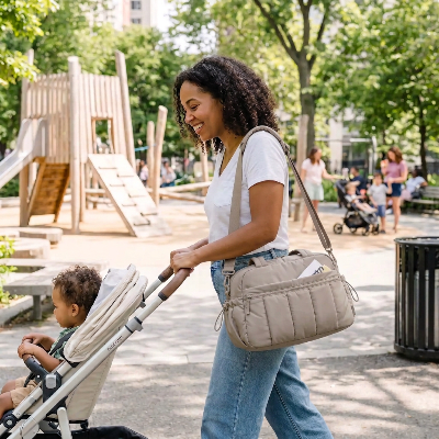 sac a langer elegant leger brun femme porte epaule pousse bebe parc