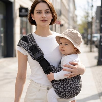 sling porte bebe leopard bebe assis